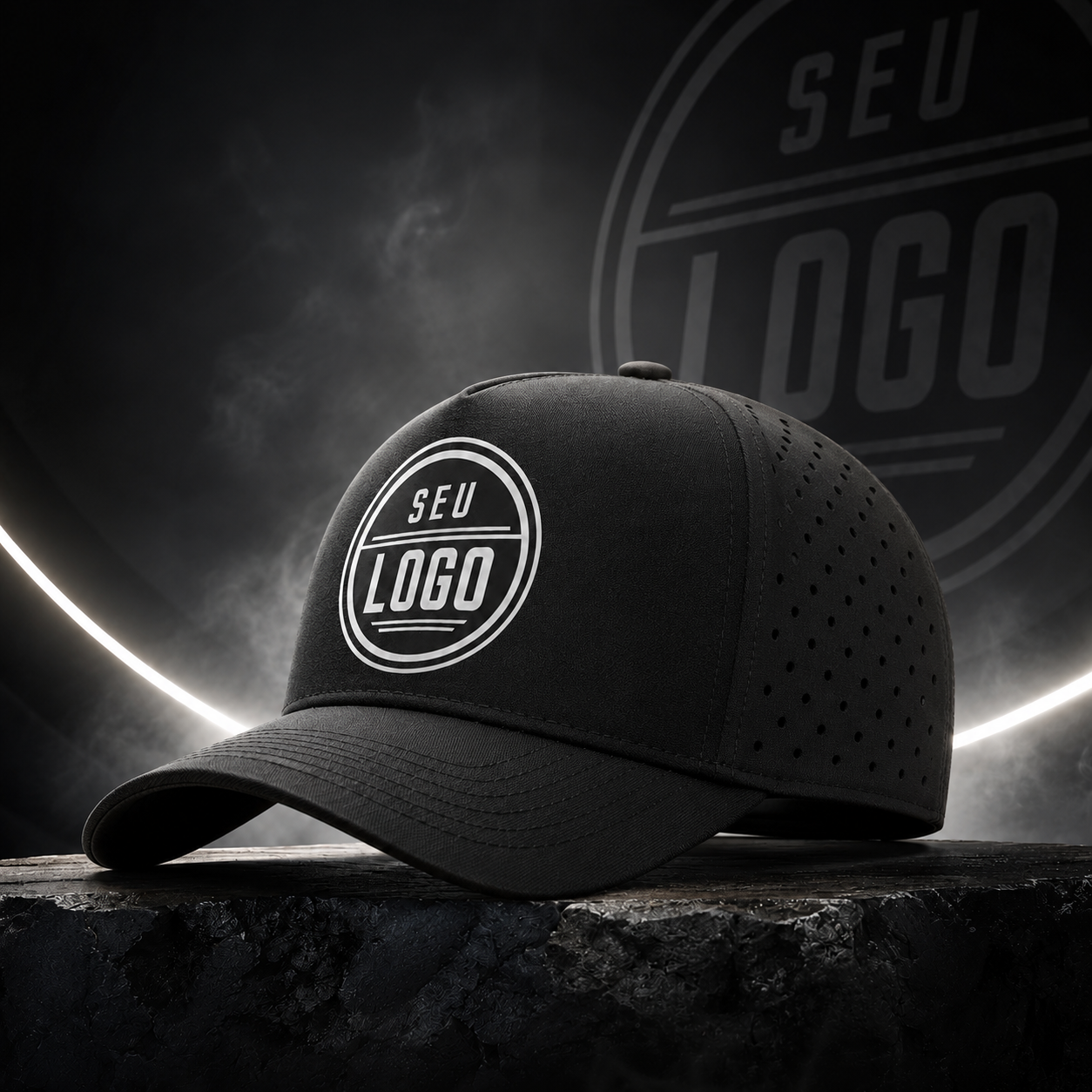 Boné modelo Trucker Furo a Laser personalizado da Makuim Bonés
